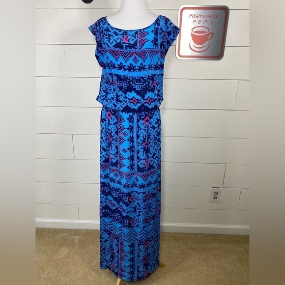 Tori Richard Dresses & Skirts - TORI Richard Silk Cap Sleeve Cinch Waist Side Slit Maxi Dress